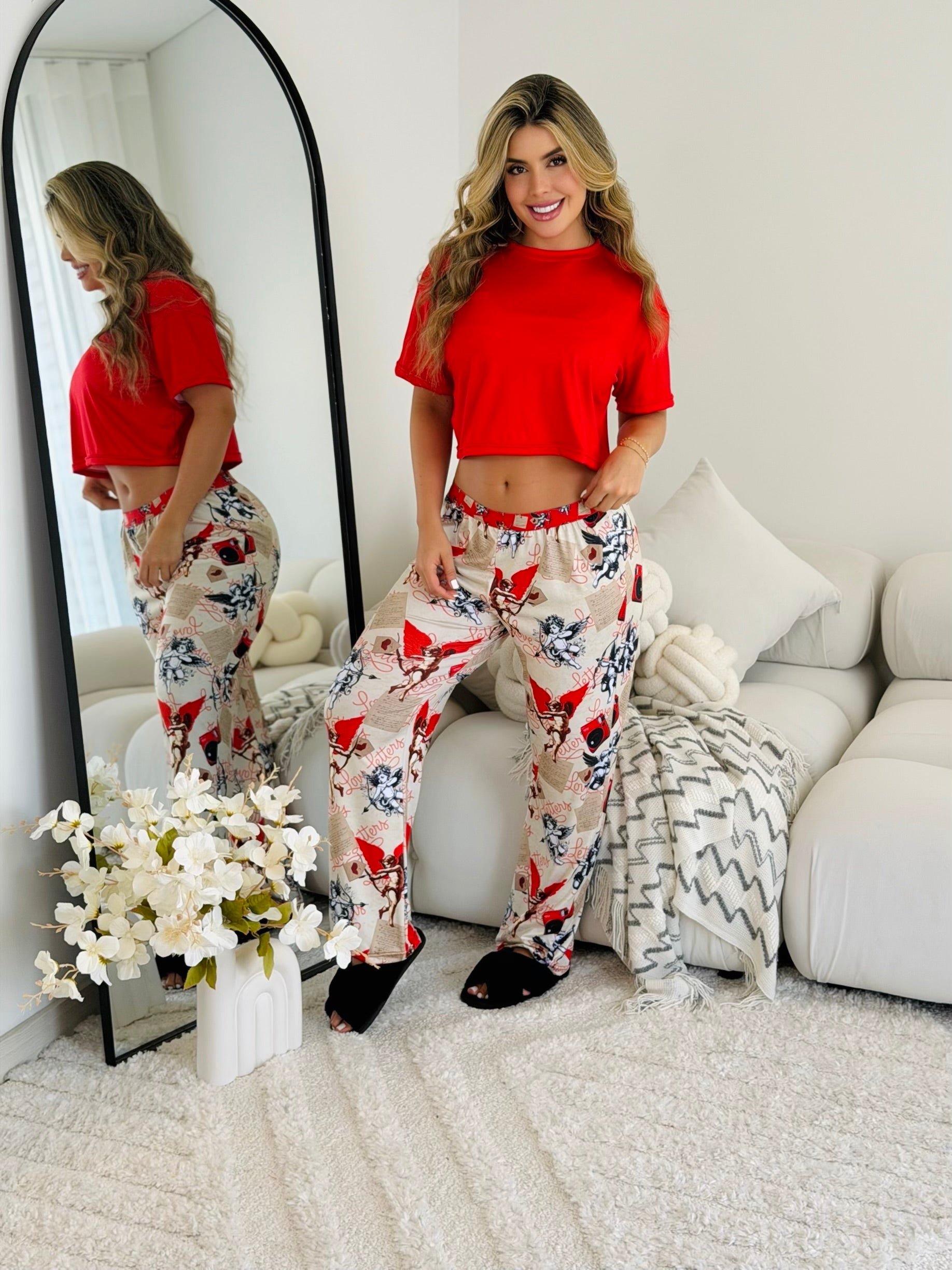 Trio Pantalón camiseta + top angel