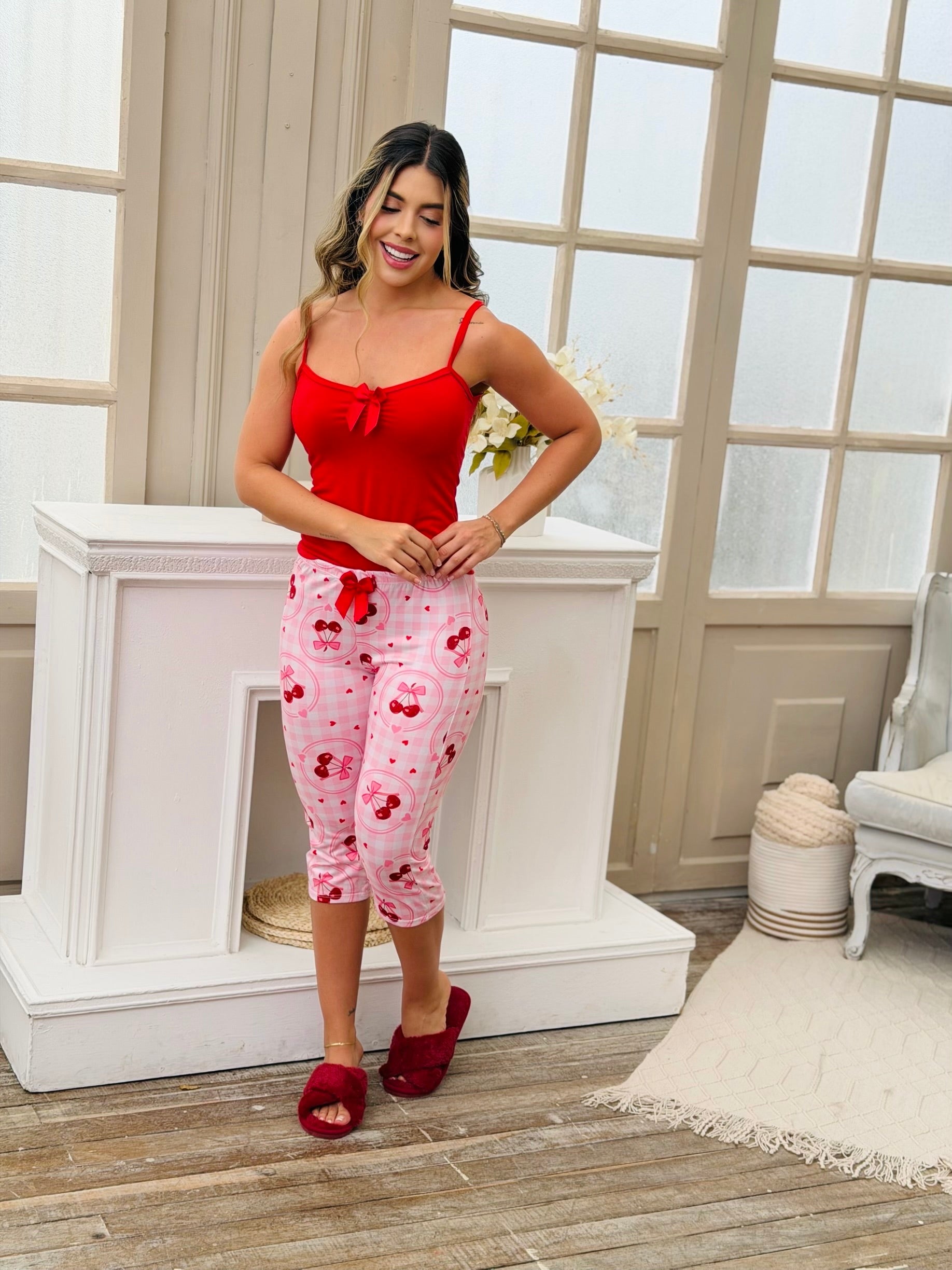 Pijama Capri Cereza