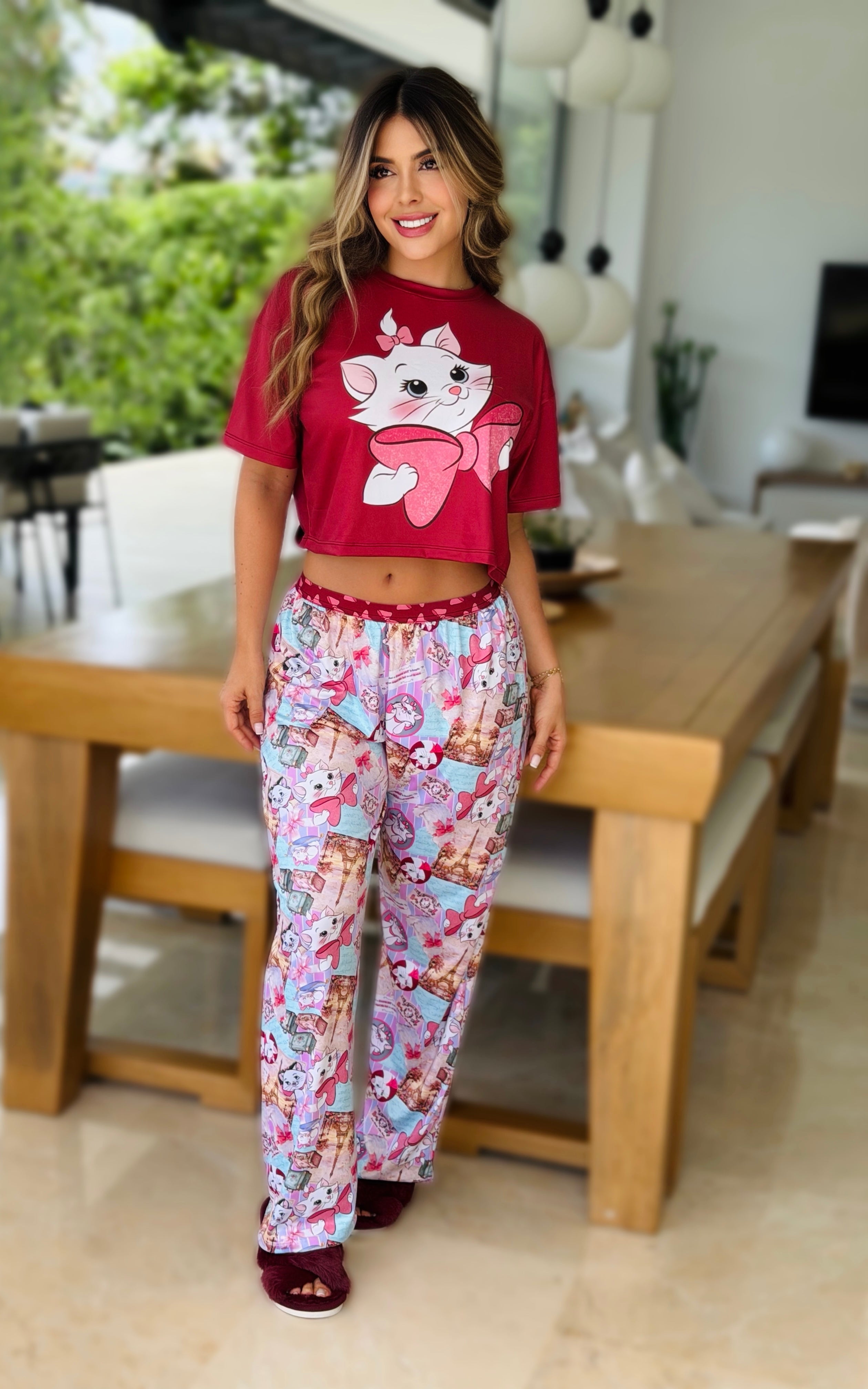 Trio Pantalon Camiseta+ top Cereza