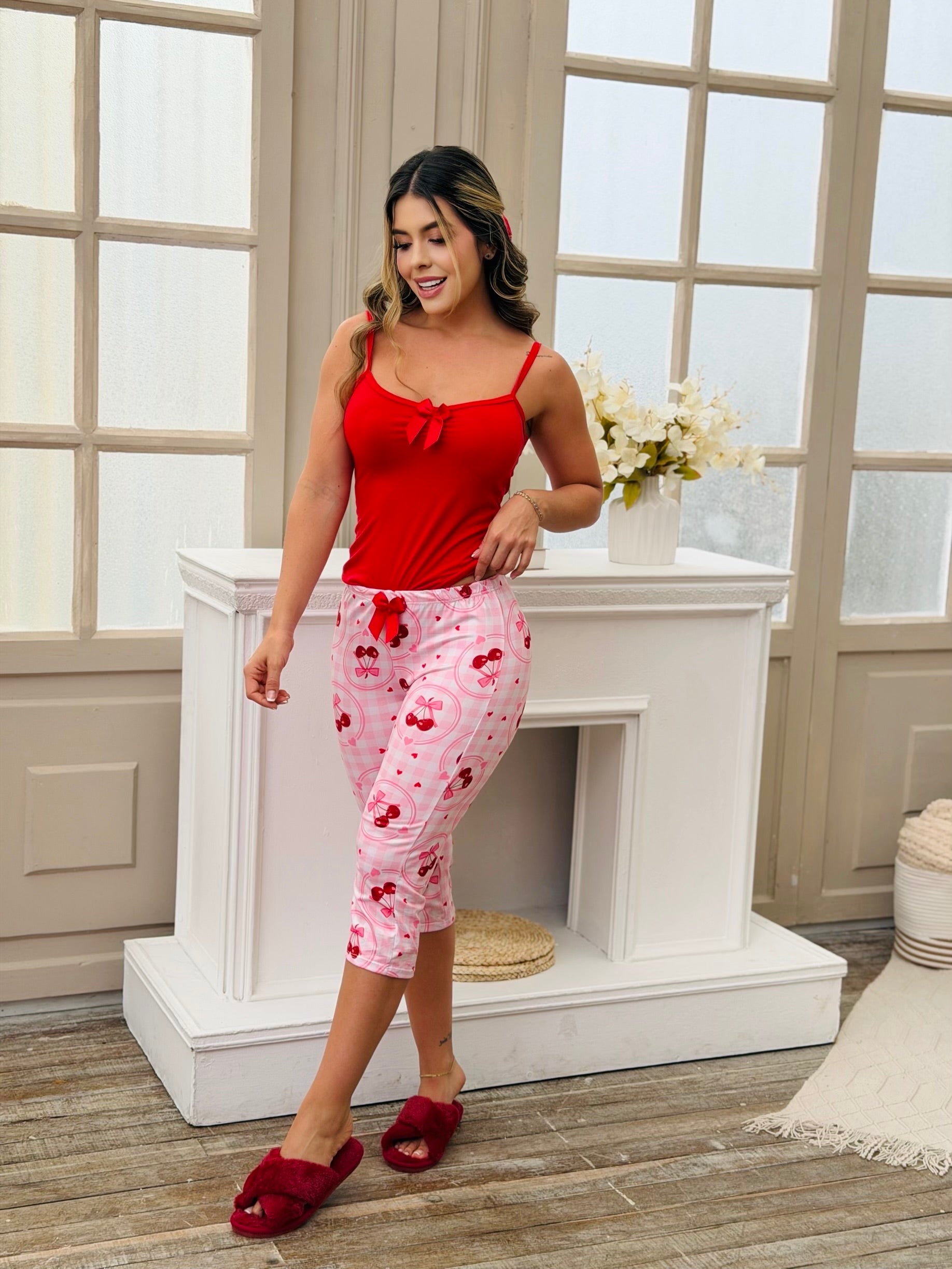 Pijama Capri Cereza